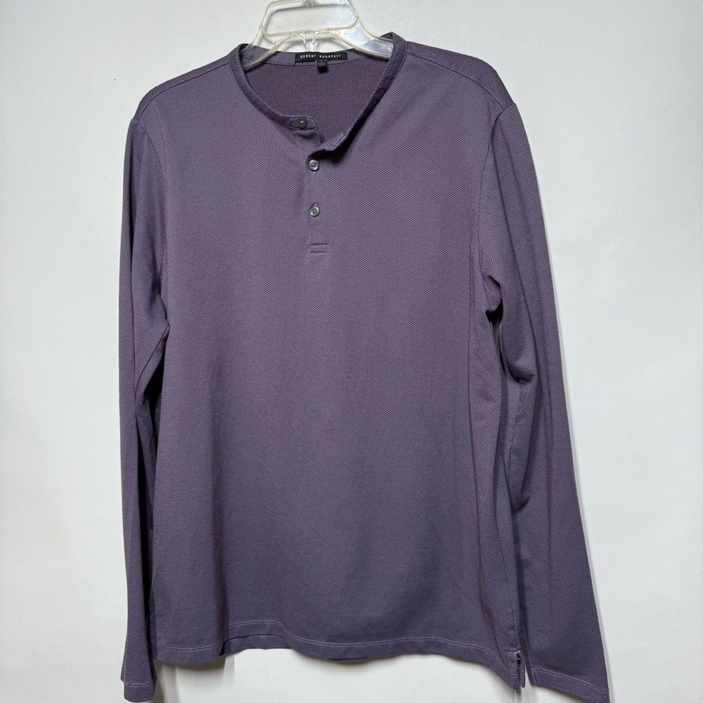 Robert Barakett Fernwood Long Sleeve Henley In Purple L Nwot — image 3 of 8